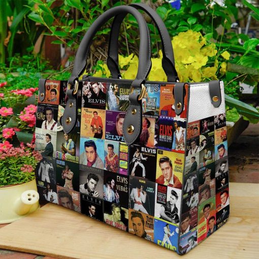 Elvis Collage Ladies Leather Handbag V3