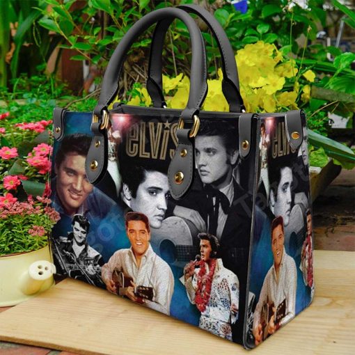 Elvis Collage Ladies Leather Handbag V4