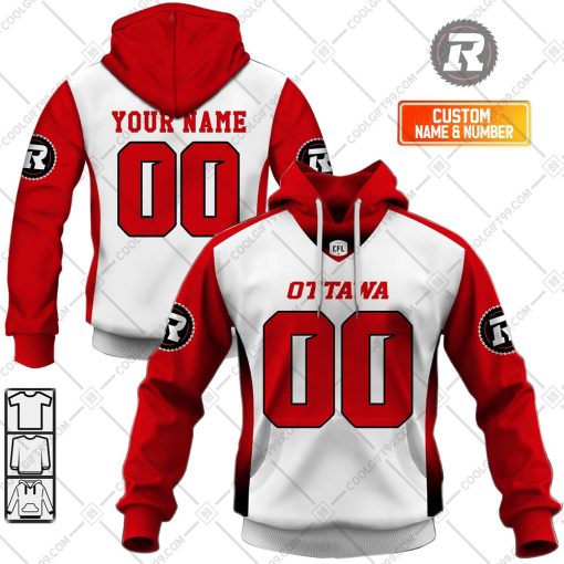 Personalized CFL Ottawa Redblacks Away Jersey Style | Hoodie, T Shirt, Zip Hoodie, Sweatshirt