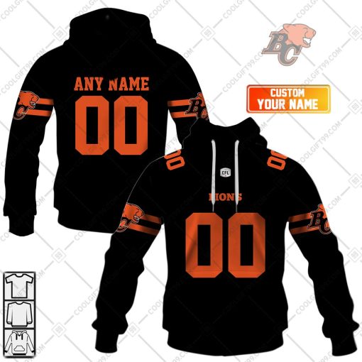 Personalized CFL BC Lions Home Jersey Style | Hoodie, T Shirt, Zip Hoodie, Sweatshirt
