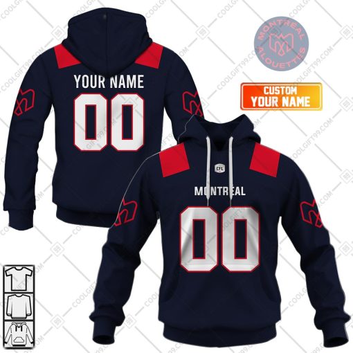Personalized CFL Montreal Alouettes Home Jersey Style | Hoodie, T Shirt, Zip Hoodie, Sweatshirt