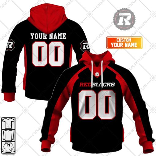 Personalized CFL Ottawa Redblacks Home Jersey Style | Hoodie, T Shirt, Zip Hoodie, Sweatshirt