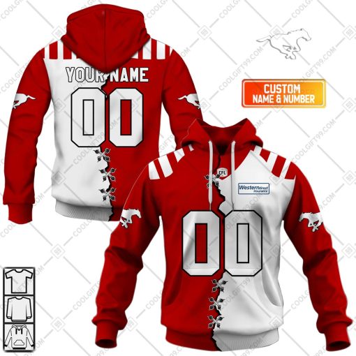 Personalized CFL Calgary Stampeders Mix Jersey Style | Hoodie, T Shirt, Zip Hoodie, Sweatshirt