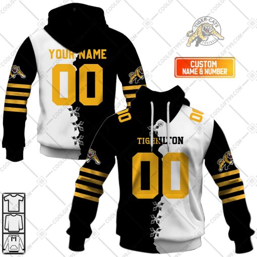 Personalized CFL Hamilton Tiger Cats Mix Jersey Style | Hoodie, T Shirt, Zip Hoodie, Sweatshirt