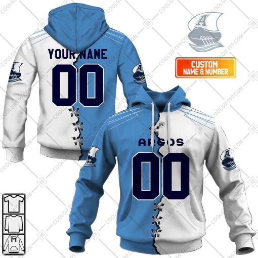 Personalized CFL Toronto Argonauts Mix Jersey Style | Hoodie, T Shirt, Zip Hoodie, Sweatshirt