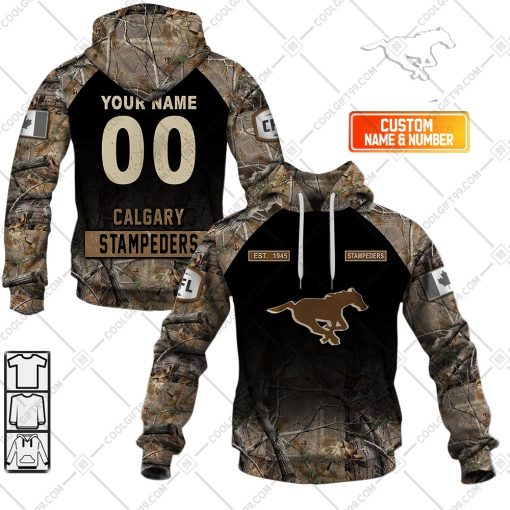 Personalized CFL Calgary Stampeders Huting Camouflage Style | Hoodie, T Shirt, Zip Hoodie, Sweatshirt
