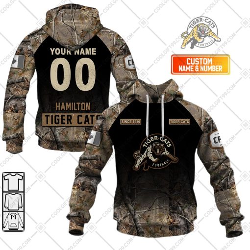 Personalized CFL Hamilton Tiger Cats Huting Camouflage Style | Hoodie, T Shirt, Zip Hoodie, Sweatshirt