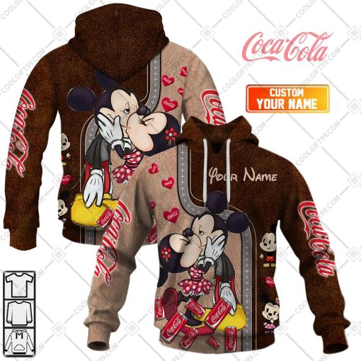 Personalized Coca Cola Mickey And Minnie Design | Hoodie, T Shirt, Zip Hoodie, Sweatshirt