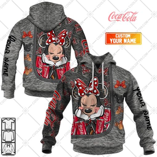 Personalized Coca Cola Minnie Mouse Design | Hoodie, T Shirt, Zip Hoodie, Sweatshirt