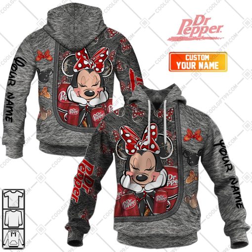 Personalized Dr. Pepper Minnie Mouse Design | Hoodie, T Shirt, Zip Hoodie, Sweatshirt