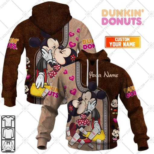 Personalized Dunkin Mickey And Minnie Design | Hoodie, T Shirt, Zip Hoodie, Sweatshirt