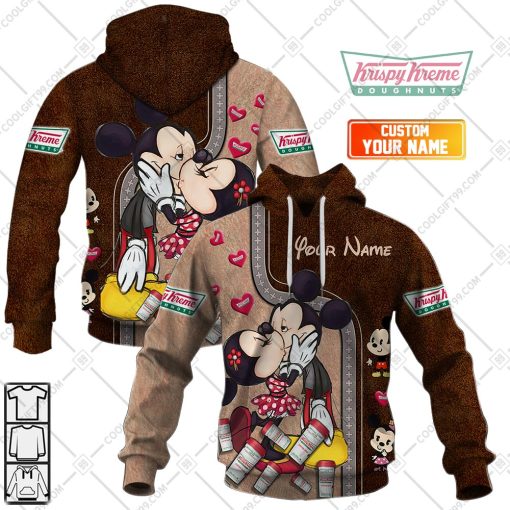 Personalized Krispy Kreme Mickey And Minnie Design | Hoodie, T Shirt, Zip Hoodie, Sweatshirt
