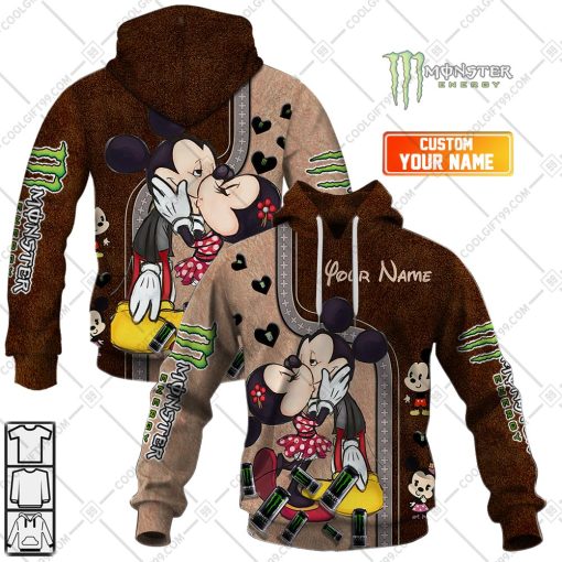 Personalized Monster Energy Mickey And Minnie Design | Hoodie, T Shirt, Zip Hoodie, Sweatshirt