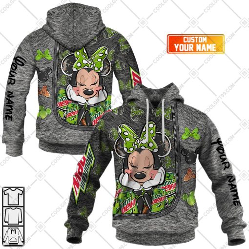 Personalized Mountain Dew Minnie Mouse Design | Hoodie, T Shirt, Zip Hoodie, Sweatshirt