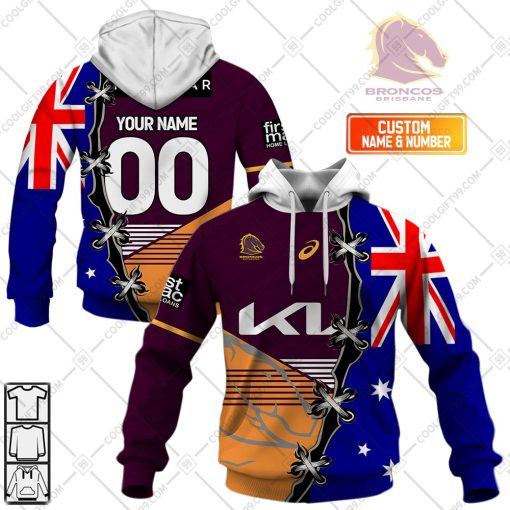 Personalized NRL Brisbane Broncos Home Jersey Mix Flag | Hoodie, T Shirt, Zip Hoodie, Sweatshirt