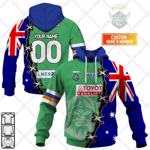 Personalized NRL Canberra Raiders Home Jersey Mix Flag | Hoodie, T Shirt, Zip Hoodie, Sweatshirt