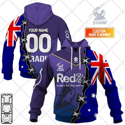 Personalized NRL Melbourne Storm Home Jersey Mix Flag | Hoodie, T Shirt, Zip Hoodie, Sweatshirt