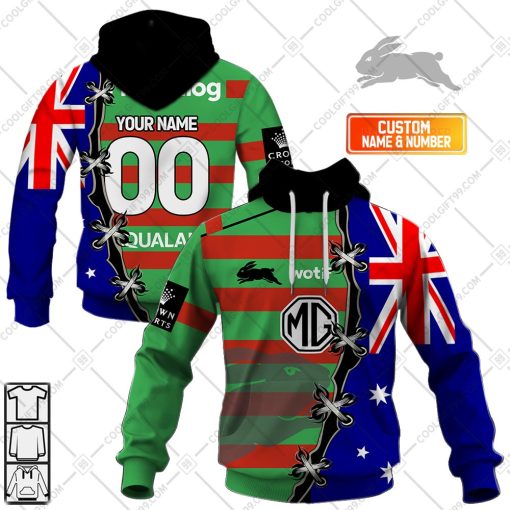 Personalized NRL South Sydney Rabbitohs Home Jersey Mix Flag | Hoodie, T Shirt, Zip Hoodie, Sweatshirt