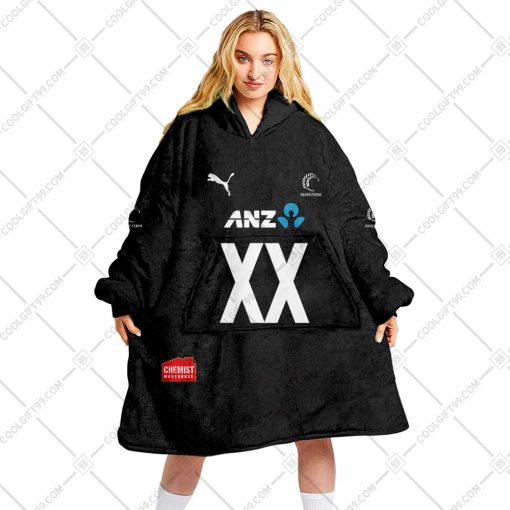 Personalized Netball NZ Silver Ferns World Cup 2023 Blue Jersey Style | Oodie, Flanket, Blanket Hoodie, Snuggie