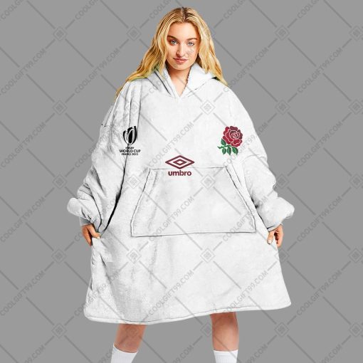 Personalized Rugby World Cup 2023 England Rugby Home Jersey Style | Oodie, Flanket, Blanket Hoodie, Snuggie
