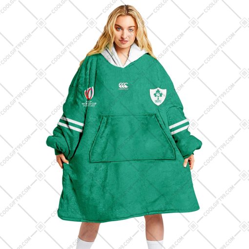 Personalized Rugby World Cup 2023 Ireland Rugby Home Jersey Style | Oodie, Flanket, Blanket Hoodie, Snuggie