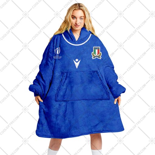 Personalized Rugby World Cup 2023 Italy Rugby Home Jersey Style | Oodie, Flanket, Blanket Hoodie, Snuggie