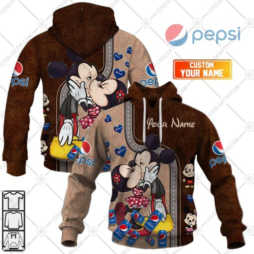 Personalized Pepsi Minnie Mickey And Minnie Design | Hoodie, T Shirt, Zip Hoodie, Sweatshirt