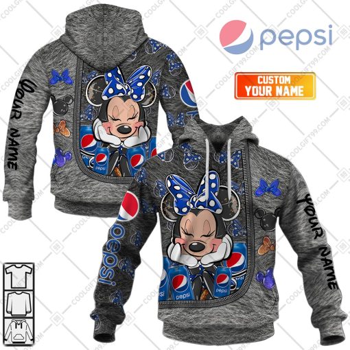 Personalized Pepsi Minnie Mouse Design | Hoodie, T Shirt, Zip Hoodie, Sweatshirt
