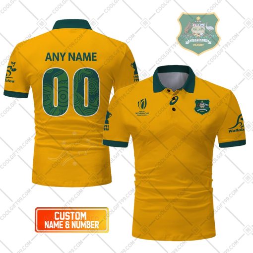 Personalized Rugby World Cup 2023 Australia Rugby Wallabies Home Jersey Style Polo Shirt