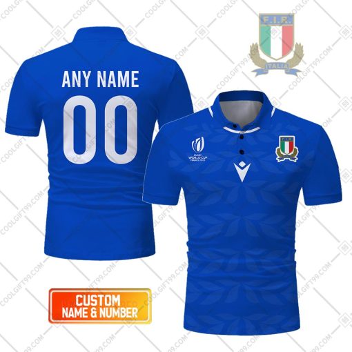 Personalized Rugby World Cup 2023 Italy Rugby Home Jersey Style Polo Shirt