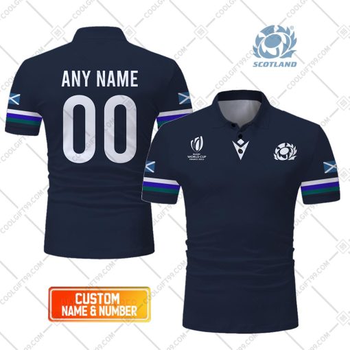 Personalized Rugby World Cup 2023 Scotland Rugby Home Jersey Style Polo Shirt