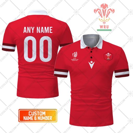 Personalized Rugby World Cup 2023 Wales Rugby Home Jersey Style Polo Shirt