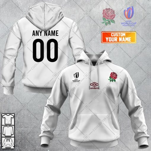 Personalized Rugby World Cup 2023 England Rugby Home Jersey | Hoodie, T Shirt, Zip Hoodie, Sweatshirt