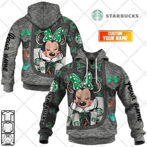 Personalized Starbucks Minnie Mouse Design | Hoodie, T Shirt, Zip Hoodie, Sweatshirt