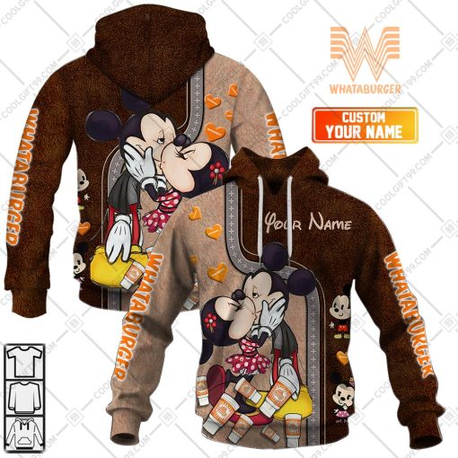 Personalized Whataburger Mickey And Minnie Design | Hoodie, T Shirt, Zip Hoodie, Sweatshirt