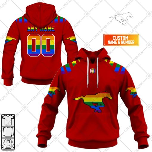 Personalized CFL Calgary Stampeders Rainbow Logo Jersey Style | Hoodie, T Shirt, Zip Hoodie, Sweatshirt