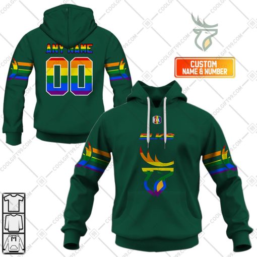 Personalized CFL Edmonton Elks Rainbow Logo Jersey Style | Hoodie, T Shirt, Zip Hoodie, Sweatshirt
