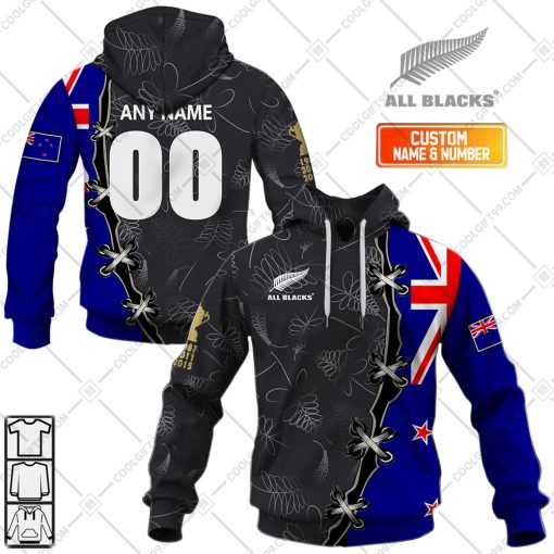 Personalized Rugby World Cup 2023 New Zealand All Blacks Mix NZ Flag | Hoodie, T Shirt, Zip Hoodie, Sweatshirt