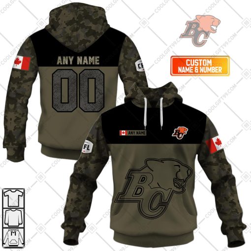 Personalized CFL BC Lions Camo V2 Style | Hoodie, T Shirt, Zip Hoodie, Sweatshirt