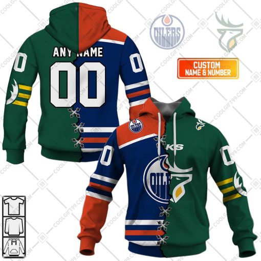 Personalized NHL Edmonton Oilers Mix CFL Edmonton Elks Jersey Style | Hoodie, T Shirt, Zip Hoodie, Sweatshirt