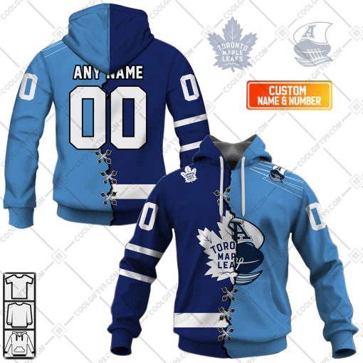 Personalized NHL Toronto Maple Leafs Mix CFL Toronto Argonauts Jersey Style | Hoodie, T Shirt, Zip Hoodie, Sweatshirt