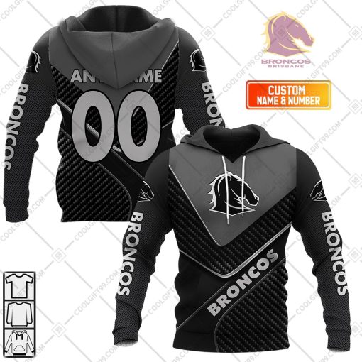 Personalized NRL Brisbane Broncos Carbon | Hoodie, T Shirt, Zip Hoodie, Sweatshirt