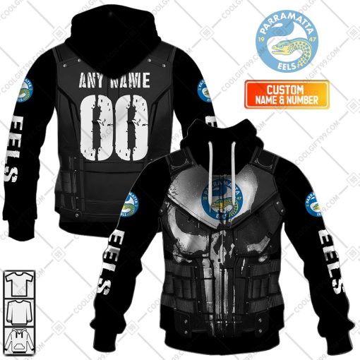 Personalized NRL Parramatta Eels Punisher | Hoodie, T Shirt, Zip Hoodie, Sweatshirt