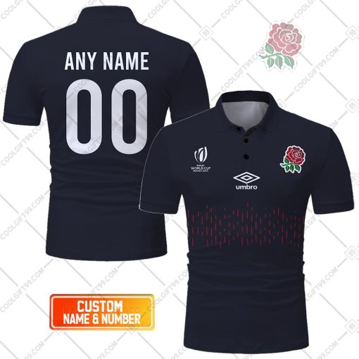 Rugby World Cup 2023 England Rugby ALT Jersey Style Polo Shirt