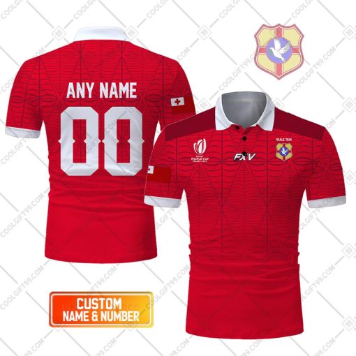 Rugby World Cup 2023 Tonga Rugby Home Jersey Style Polo Shirt