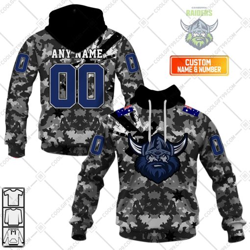 Personalized NRL Canberra Raiders Special Camo Military Flag | Hoodie, T Shirt, Zip Hoodie, Sweatshirt