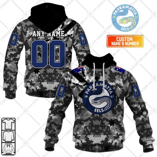 Personalized NRL Parramatta Eels Special Camo Military Flag | Hoodie, T Shirt, Zip Hoodie, Sweatshirt