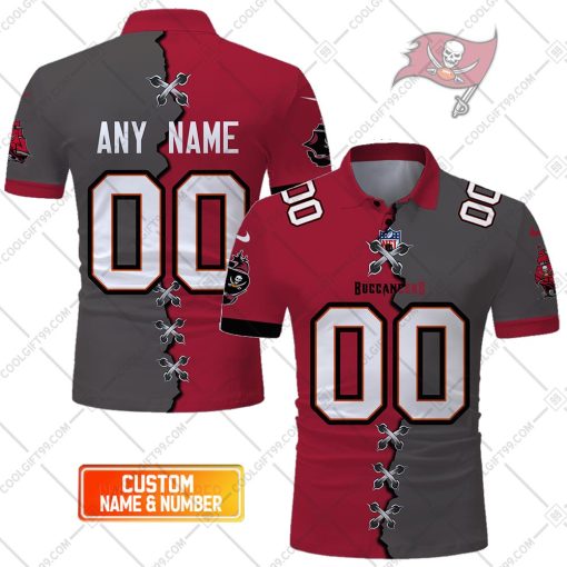 Personalized NFL Tampa Bay Buccaneers Mix Jersey Style Polo Shirt