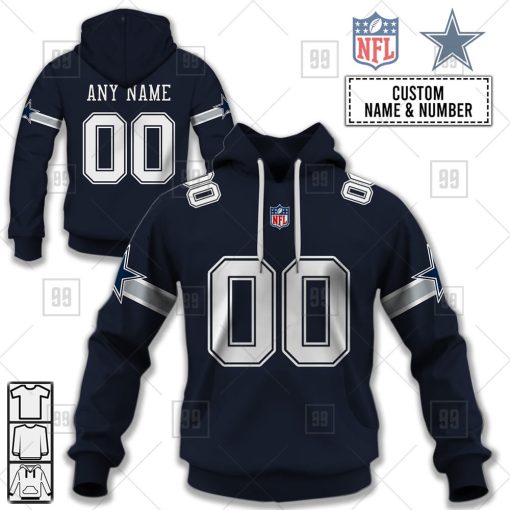 Personalized NFL Dallas Cowboys Home Jersey Style | Hoodie, T Shirt, Zip Hoodie, Sweatshirt