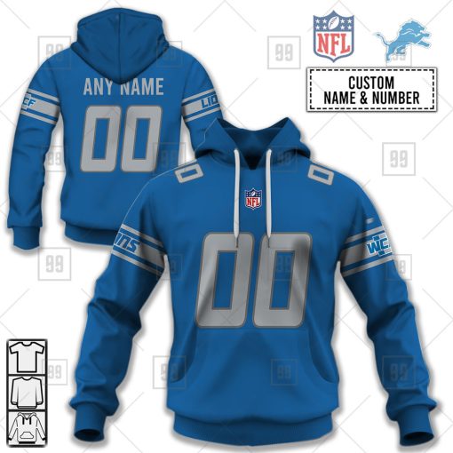 Personalized NFL Detroit Lions Home Jersey Style | Hoodie, T Shirt, Zip Hoodie, Sweatshirt